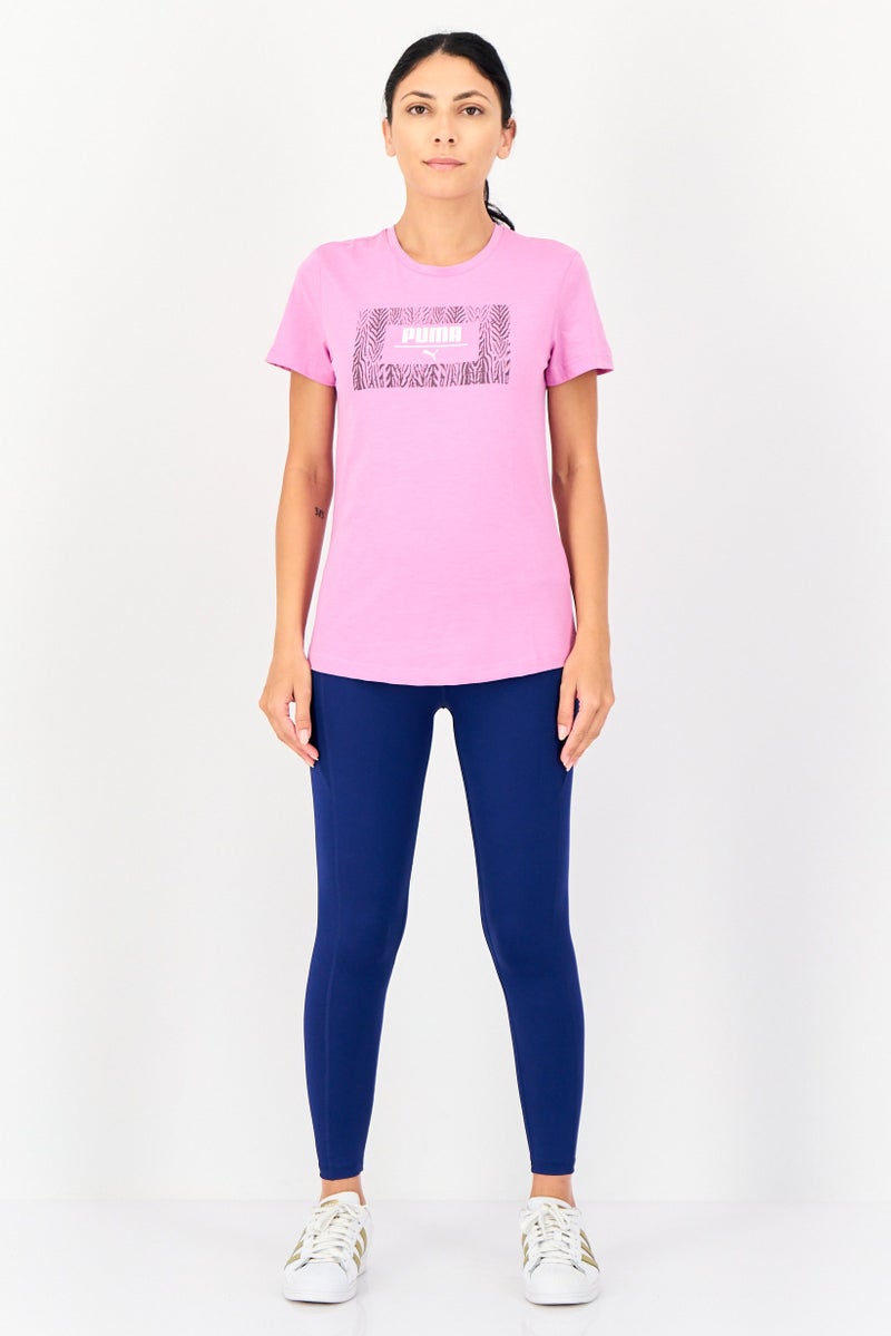 PUMA تي شيرت رياضي نسائي قصير الأكمام في الهواء الطلق، وردي - Image 4