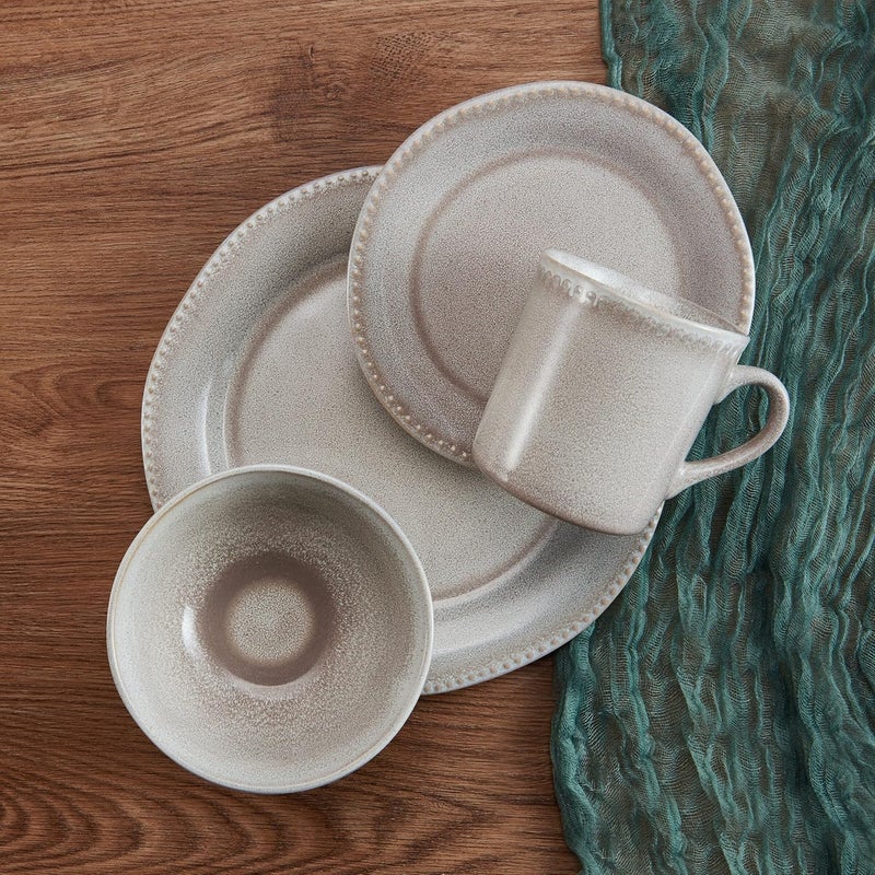 Mikasa Mikasa Ellie Grey 16 Piece Dinnerware Set Service For 4 Gray - Image 4