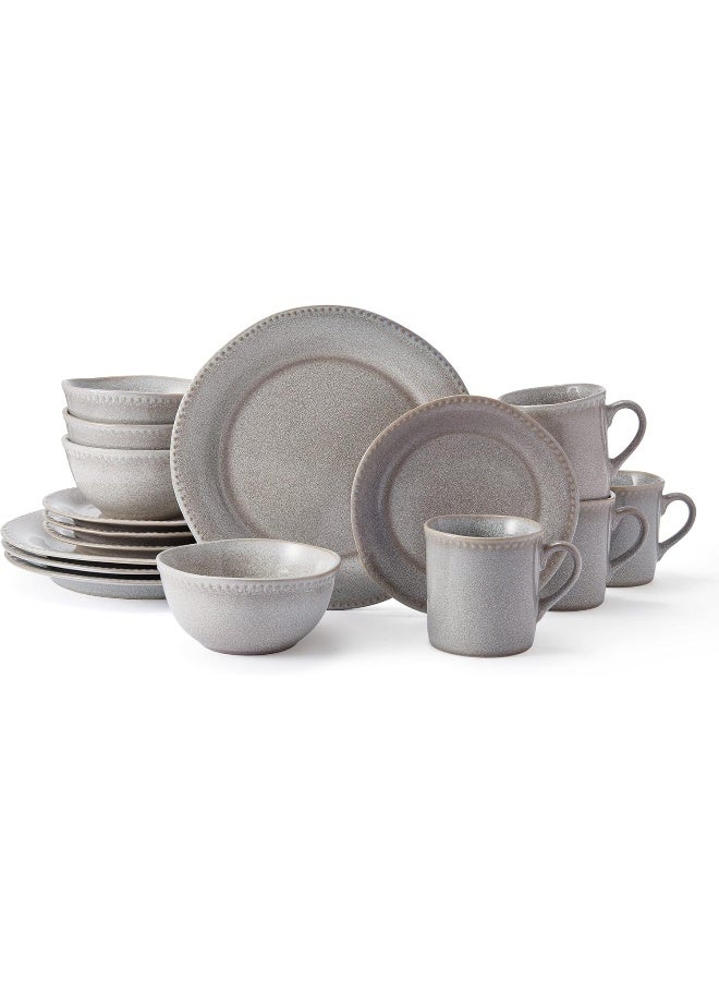 Mikasa Mikasa Ellie Grey 16 Piece Dinnerware Set Service For 4 Gray - Image 1