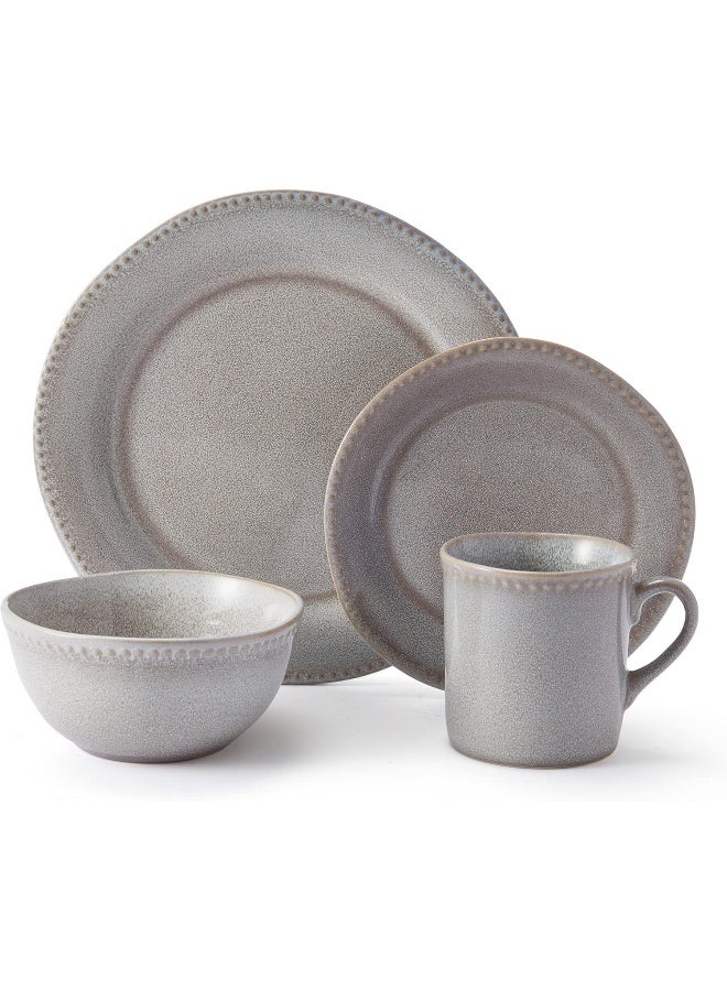 Mikasa Mikasa Ellie Grey 16 Piece Dinnerware Set Service For 4 Gray - Image 2