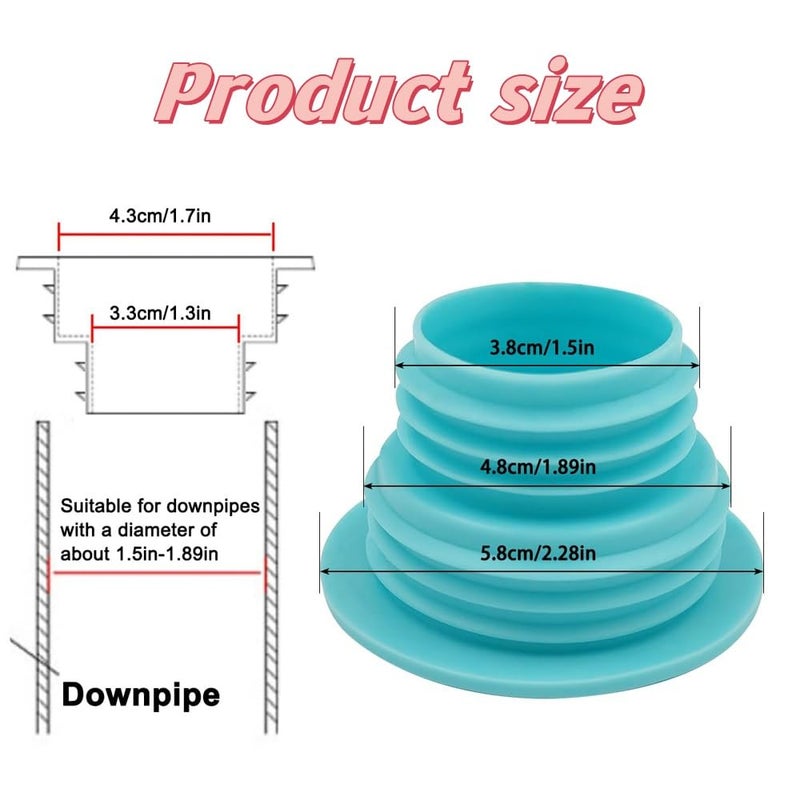 Sichumaria 2 Pcs Drain Pipe Hose Seal Silicone Plug,Washing Machine Drain Hose Seal Sewer Seal Ring Sealing Plug for Washing Machine Laundry Room Bathroom Bathtub Kitchen Cleaning Tools  - Image 4