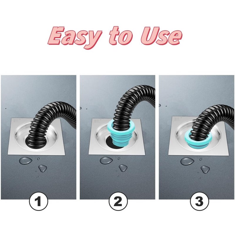 Sichumaria 2 Pcs Drain Pipe Hose Seal Silicone Plug,Washing Machine Drain Hose Seal Sewer Seal Ring Sealing Plug for Washing Machine Laundry Room Bathroom Bathtub Kitchen Cleaning Tools  - Image 5