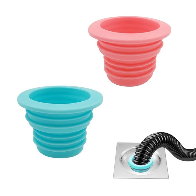 Sichumaria 2 Pcs Drain Pipe Hose Seal Silicone Plug,Washing Machine Drain Hose Seal Sewer Seal Ring Sealing Plug for Washing Machine Laundry Room Bathroom Bathtub Kitchen Cleaning Tools  - Image 1