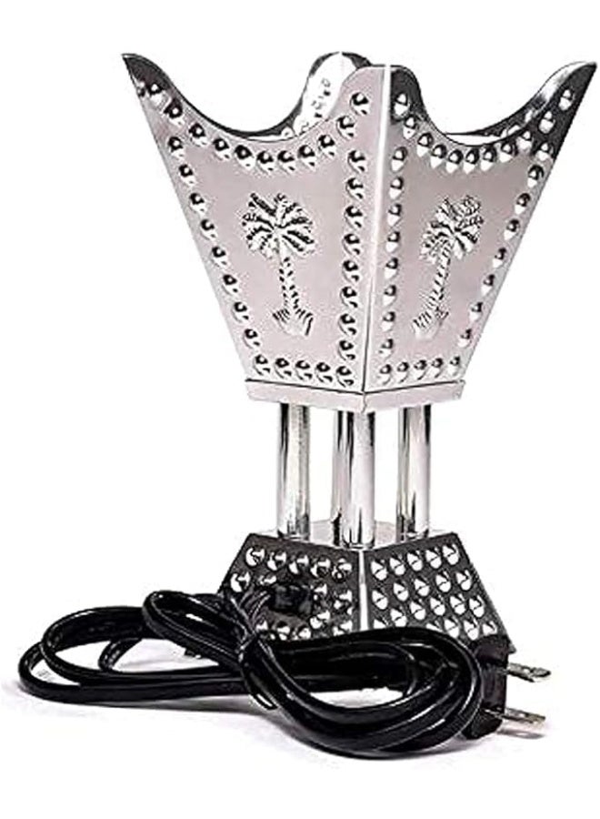 Electric incense burner, silver color, for home and office decor - Image 1