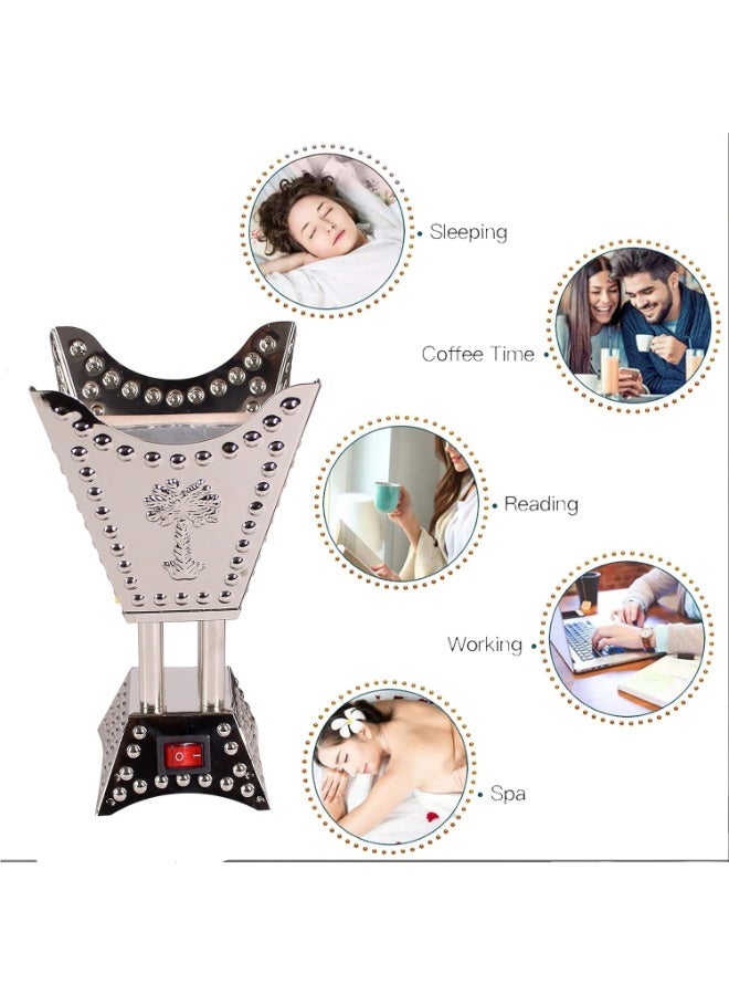 Electric incense burner, silver color, for home and office decor - Image 2