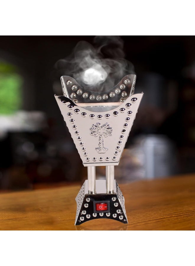 Electric incense burner, silver color, for home and office decor - Image 3