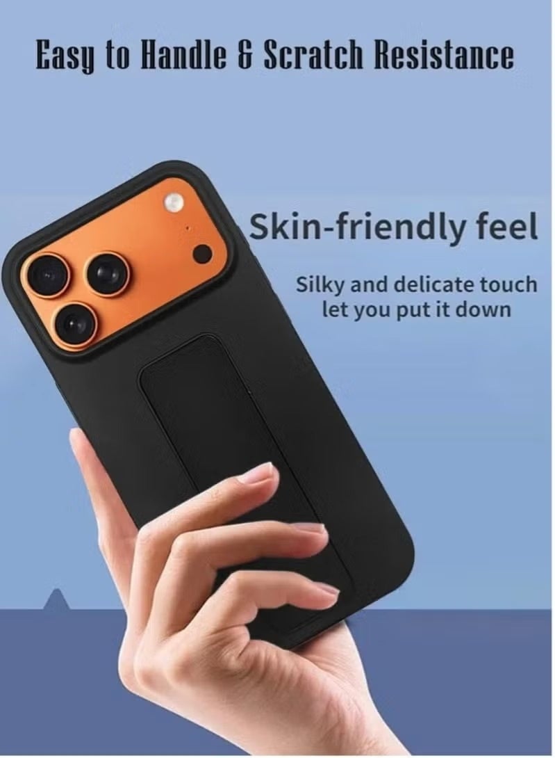 ACLIX Slim & Durable Apple iPhone 17 Pro Case Cover with Built-In Magnetic Hand Grip – 3-in-1 Shock-Absorbent Protective Phone Case in Sleek Black Featuring Secure Handling Grip, Stand Function & Enhanced Safety – Perfect Fit for iPhone 17 Pro - Image 4