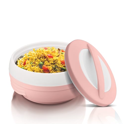 Asian Plastowares Cosmos Casserole 1500ml | Premium Insulated ISI-Certified Hotpot | Elegant Buffet Set | Kitchenware Gift with Box | Pink - Image 1