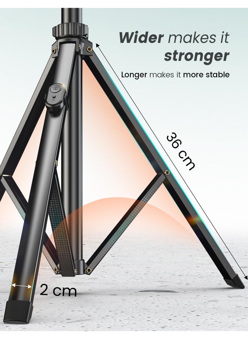71 inch Phone Tripod Stand & Selfie Stick Tripod with Wireless Remote, Reinforced Tripod for iPhone, SamSung, Smartphones, DSLR - Image 3