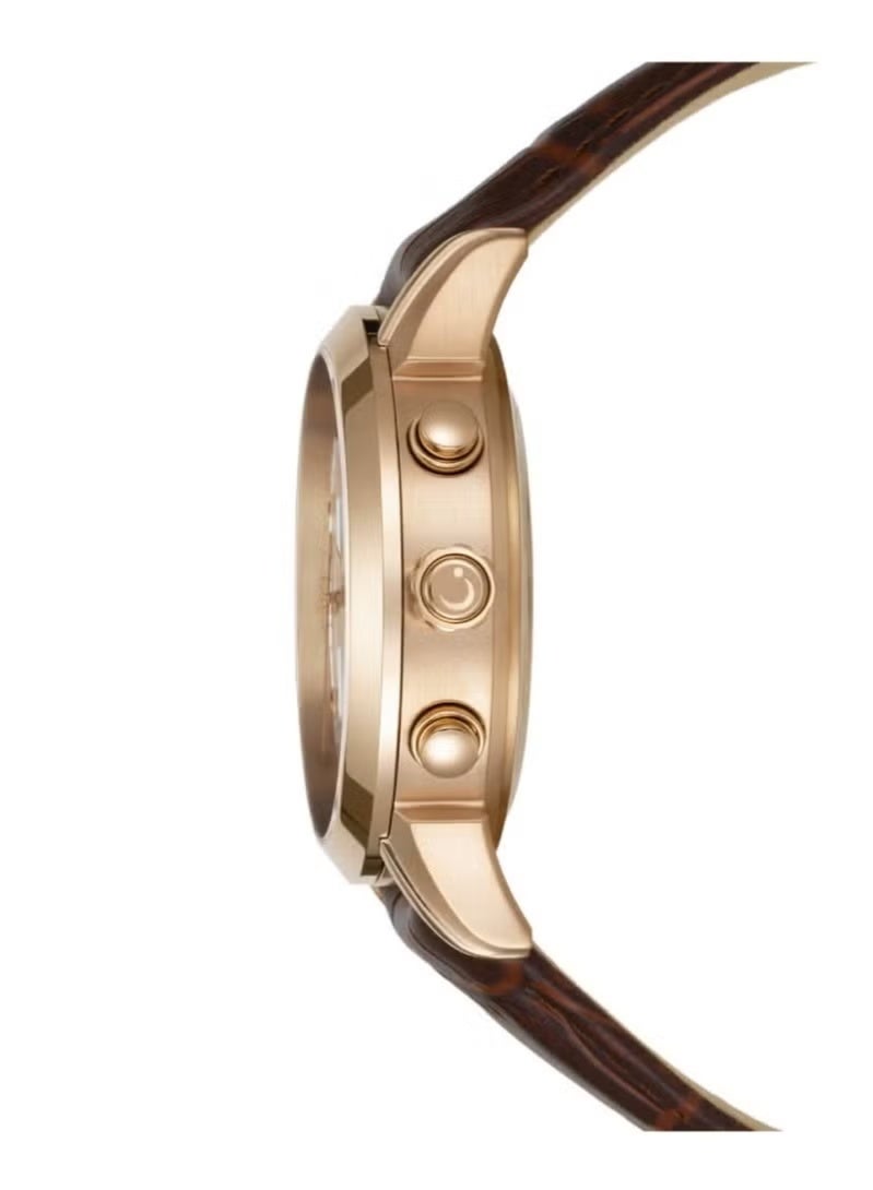 الفجر ساعة الرجال الفاخرة الفاخرة من الجلد البني WA-10RBL 40MM - Image 3