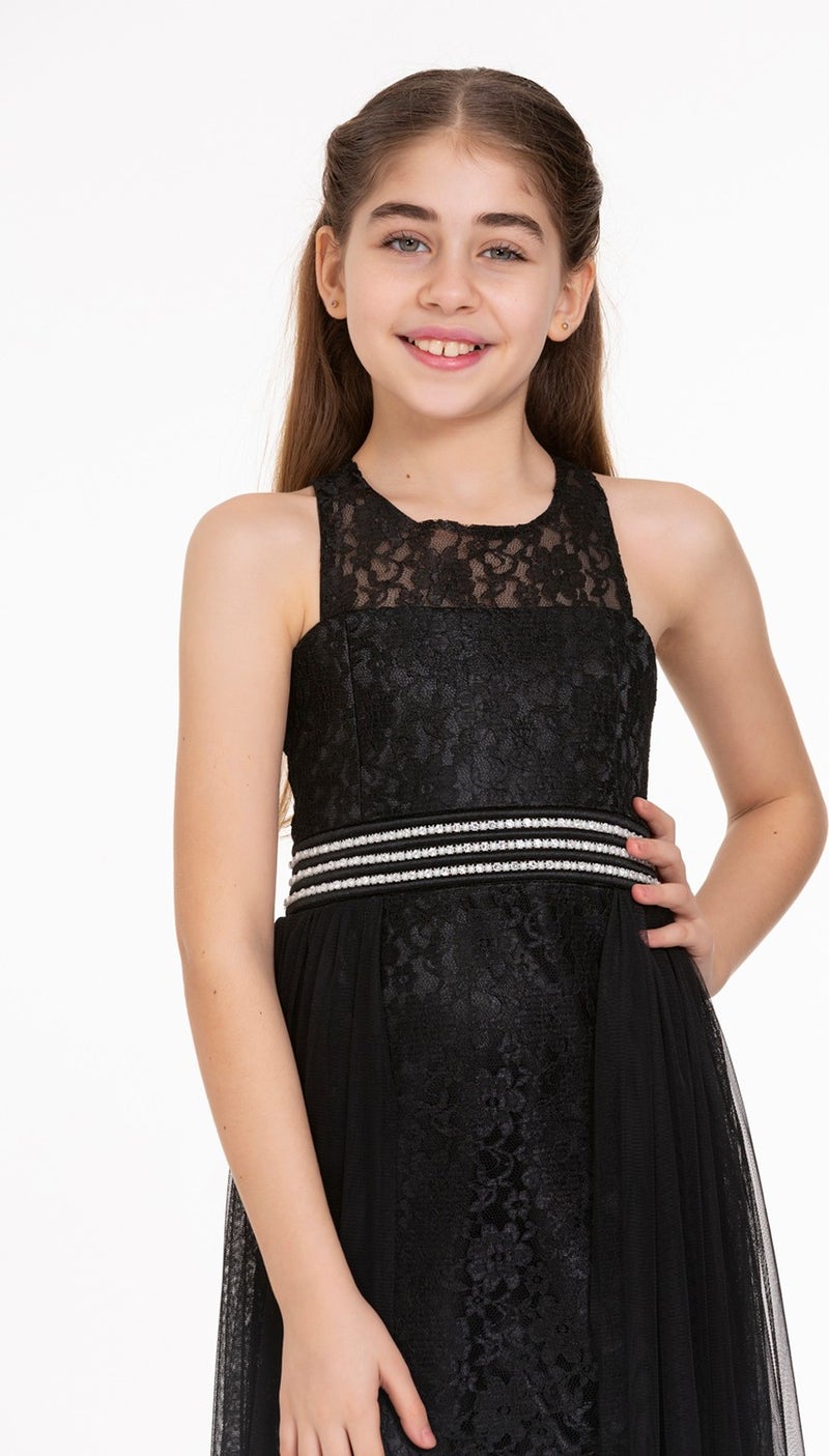 Ahengim AHENGİM GIRL CHILDREN'S EVENING DRESS GIRL'S PEARL STONE TULLE GIRL'S EVENING DRESS AK2229  - Image 5