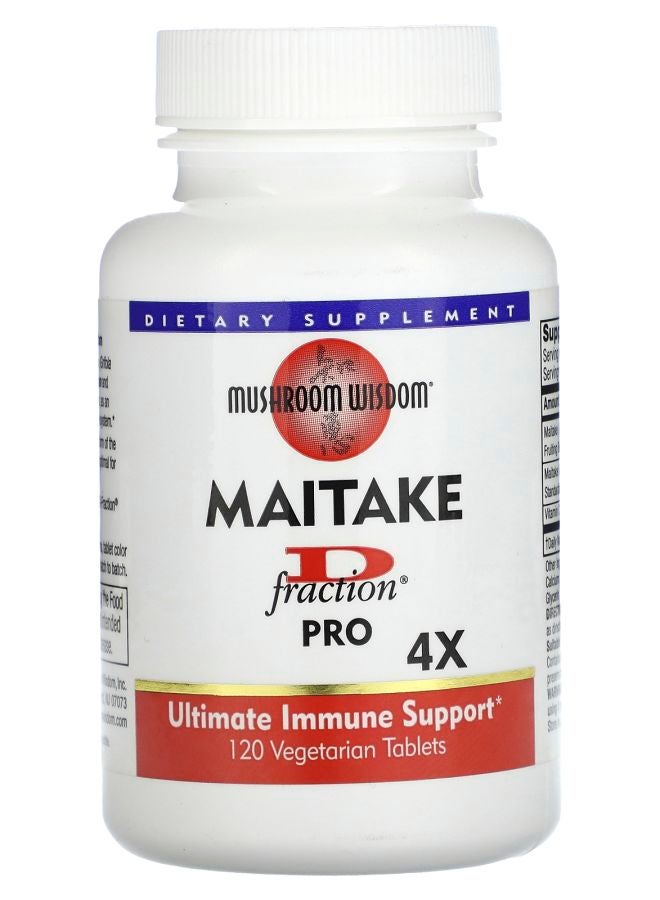 Maitake D-Fraction Pro 4X 120 Vegetarian Tablets