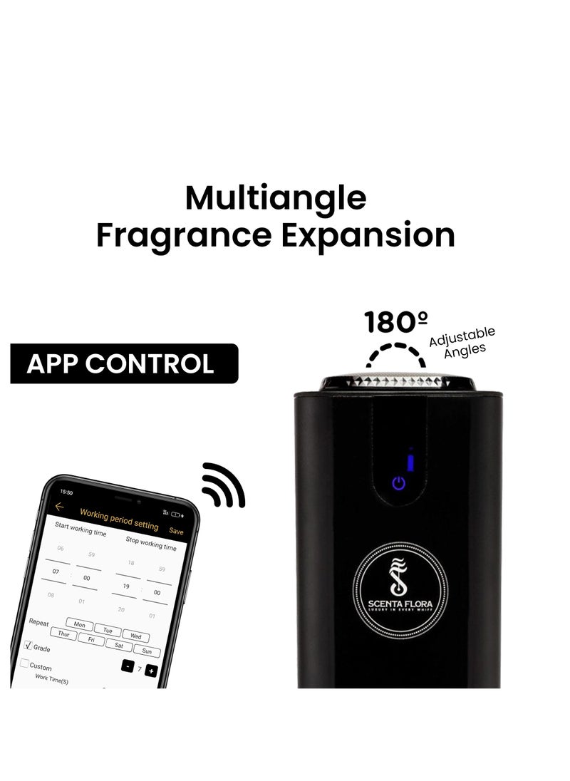 Scenta Flora - SCENT INFINITO Essential Oil Diffuser Machine - Standalone Aromatherapy Device, Covers 2500 m³, Whisper-Quiet, Elegant Design, Magnetic Anti-Theft Lock, App Intelligent Control (Black) - Image 1