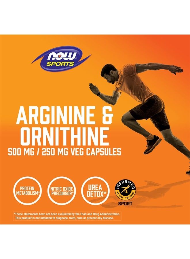 now Sports Nutrition, Arginine & Ornithine 500/250 mg, Amino Acids, 250 Veg Capsules - Image 4