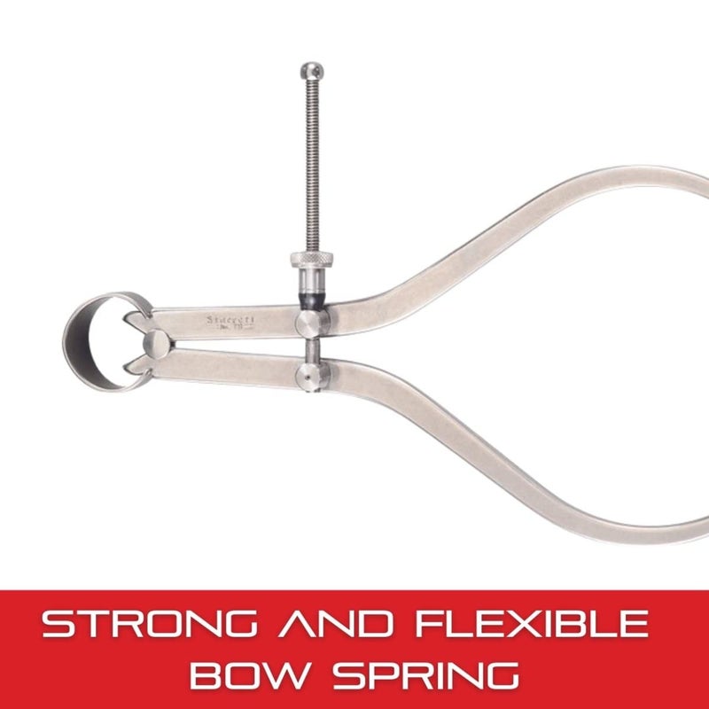 Starrett Toolmakers Spring-Type Caliper and Divider with Bow Spring and Hardened Fulcrum Stud - 3" Size and Capacity, Spring Joint Type - 274-3 - Image 5