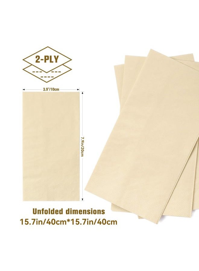 MORGIANA 200PCS 15.75 * 15.75inch Bamboo Napkins, 2-Ply Eco-friendly Napkins, Beverage Napkins for Party, Restaurant, Bar, Thanksgiving, Christmas - Image 5