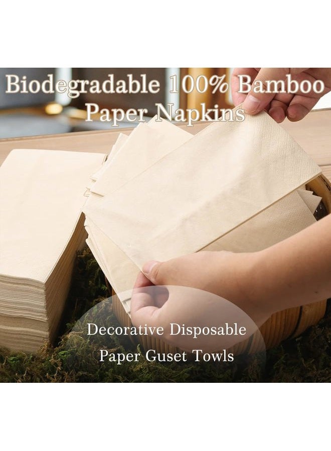 MORGIANA 200PCS 15.75 * 15.75inch Bamboo Napkins, 2-Ply Eco-friendly Napkins, Beverage Napkins for Party, Restaurant, Bar, Thanksgiving, Christmas - Image 4