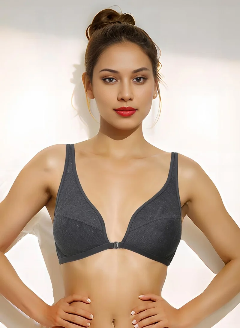 Clovia Clovia Cotton Non-Padded Non-Wired Plunge Bra