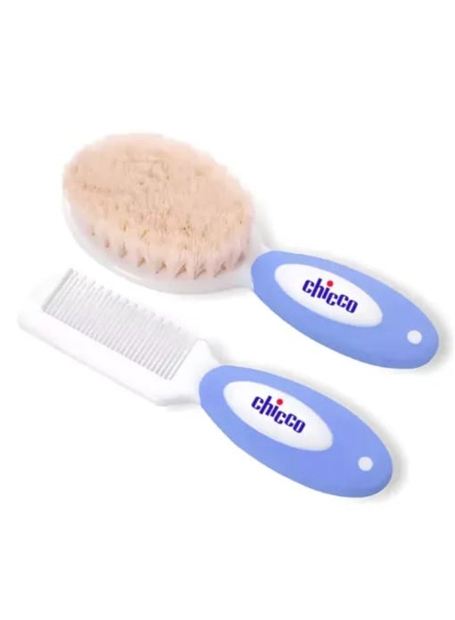 شيكو مشط وفرشاة شعر للأطفال حديثي الولادة والرضع بشعيرات ناعمة لتدليك فروة الرأس وتحفيز نمو الشعر وإزالة القشرة الخفيفة آمنة ولطيفة للاستخدام اليومي - Image 1