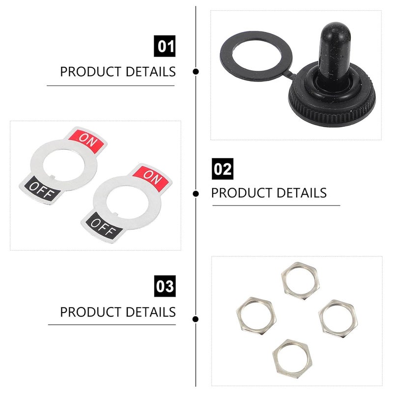 5 Pack Heavy Duty Off Rocker Toggle Switches With Caps For Car Boat Yacht - Image 4