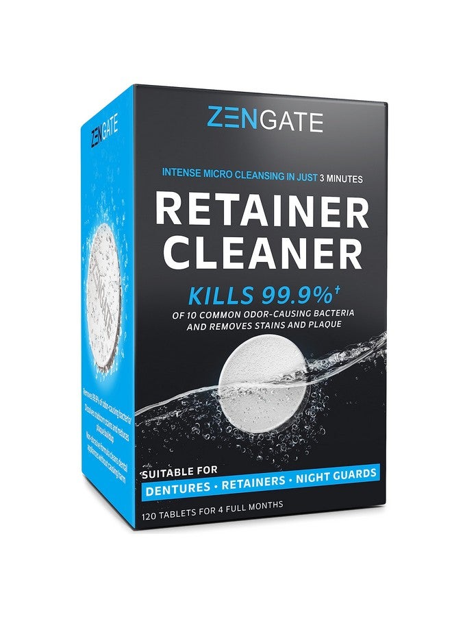 ZENGATE Retainer Cleaner Tablets - Quick 3-Minute Clean For Dentures, Mouth Guards, Aligners, And Night Guards - 120 Dental Cleansing Tablets - Fsa Hsa Approved Dental Appliance Cleanser - Image 1