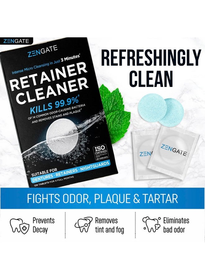 ZENGATE Retainer Cleaner Tablets - Quick 3-Minute Clean For Dentures, Mouth Guards, Aligners, And Night Guards - 120 Dental Cleansing Tablets - Fsa Hsa Approved Dental Appliance Cleanser - Image 4
