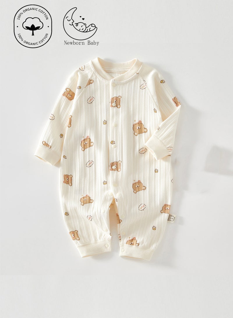 Splendors 100% Cotton One Piece Rompers For Newborn Baby Pajama Unisex Soft Baby Jumpsuit Baby Onesie Cute Bear Sleepwear Baby Clothing For Newborn 1-3 Months - Image 1