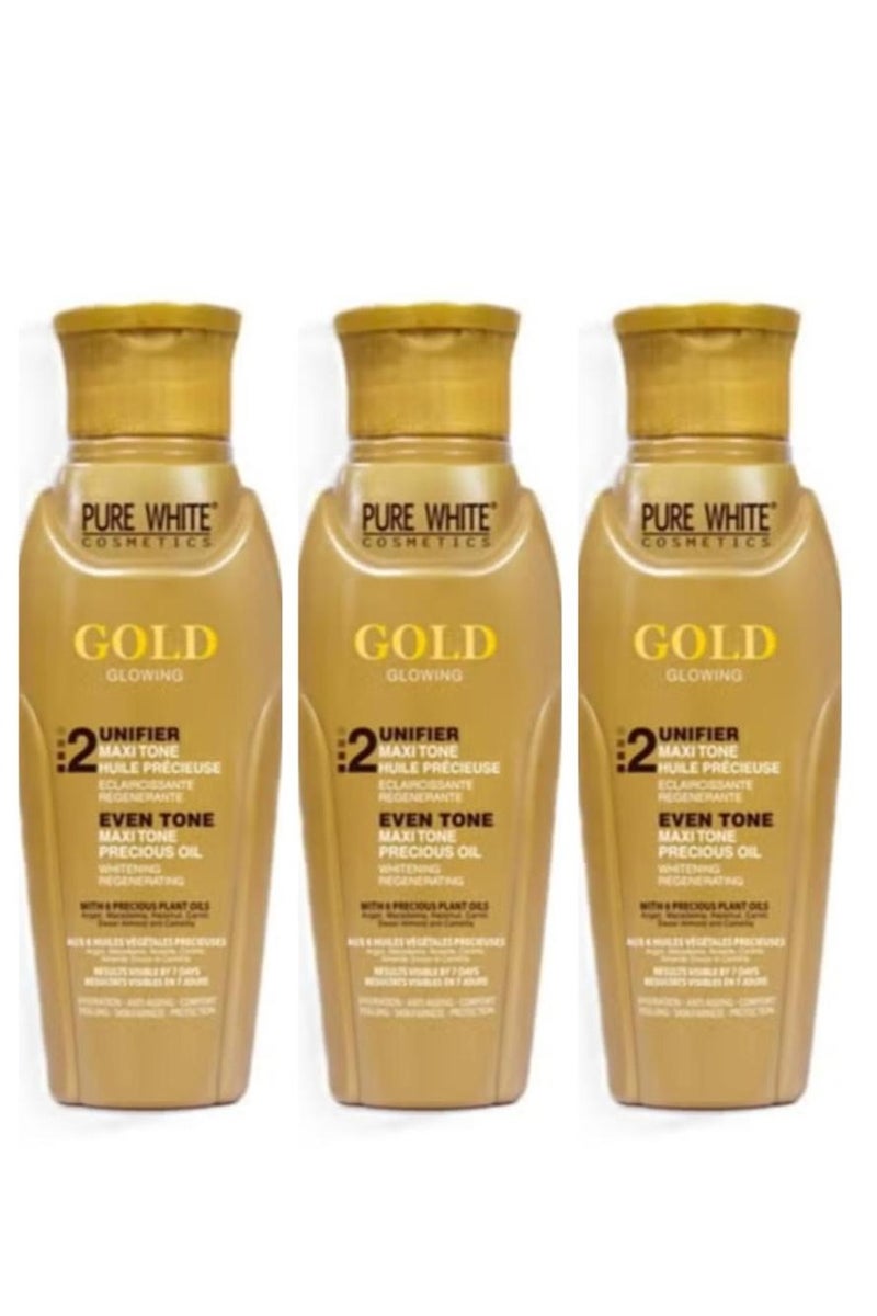 Pure White Cosmetics Gold Glowing Lightening Oil 50 ml 3 pcs