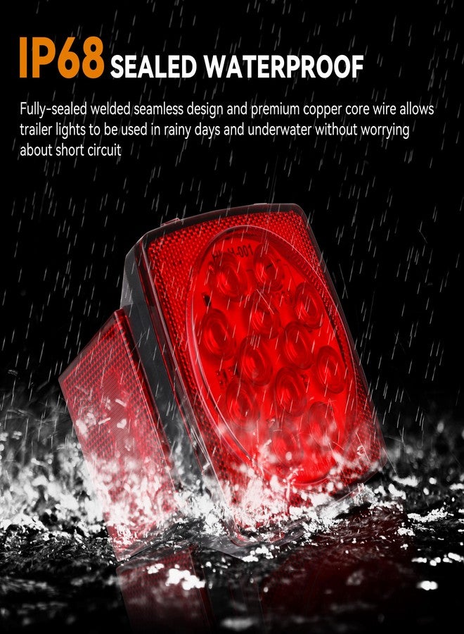 RVZONE Trailer Lights LED Kit, 12V Submersible Boat Trailer Lights Utility Led Lighting with License Plate Lights, Marker Brake Lights, Wiring Harness, for Trailer Boat Truck RV - Image 2