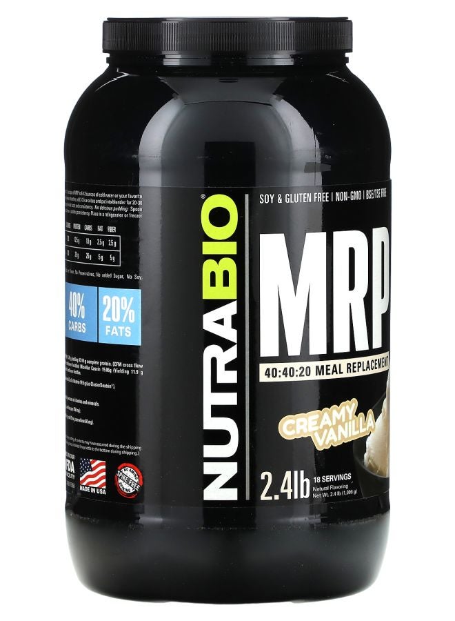 NutraBio MRP 40:40:20 Meal Replacement Creamy Vanilla 2.4 lb (1096 g) - Image 2