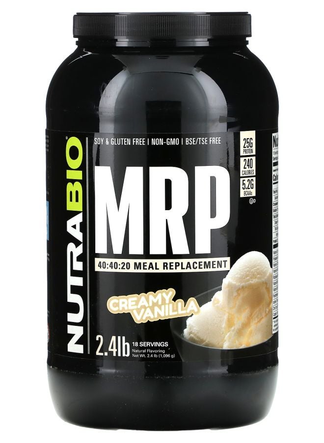 NutraBio MRP 40:40:20 Meal Replacement Creamy Vanilla 2.4 lb (1096 g) - Image 1
