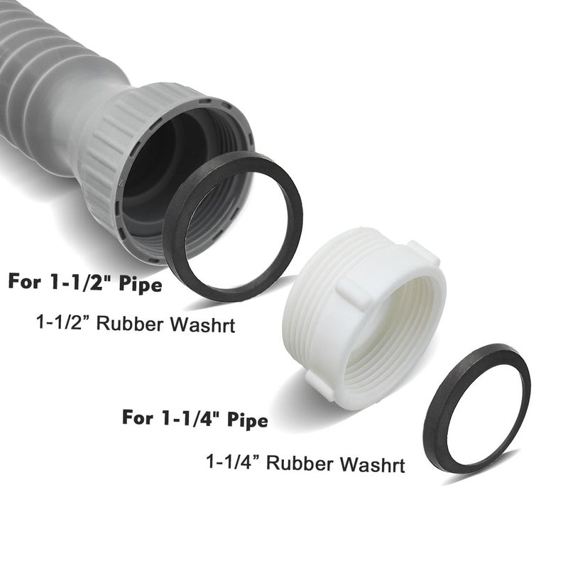 TGEOND 1 1/4 to 1 1/2 Sink Drain Adapter, 1-1/4" Female NPT to 1-1/2" Male NPT Reducer Bushing Pipe Fitting, Drain Pipe Adapter for Single Bowl Kitchen & Bathroom Sinks - Image 4