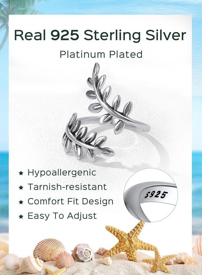 ChicSilver خاتم أصابع من الفضة الإسترلينية 925، حلقة قابلة للتعديل مضادة للحساسية باللون الفضي - Image 4