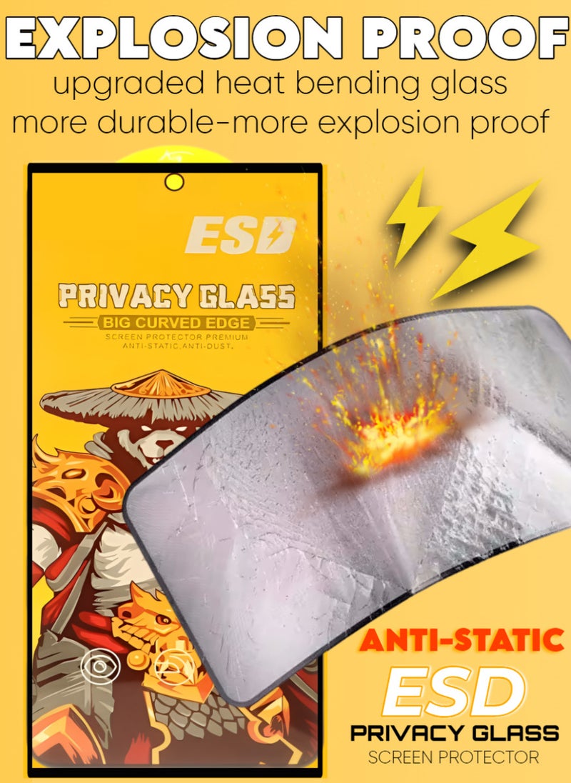 ESD Tempered Dustproof Privacy Glass Screen Protector Compatible For Samsung Galaxy S24 Ultra - Image 4