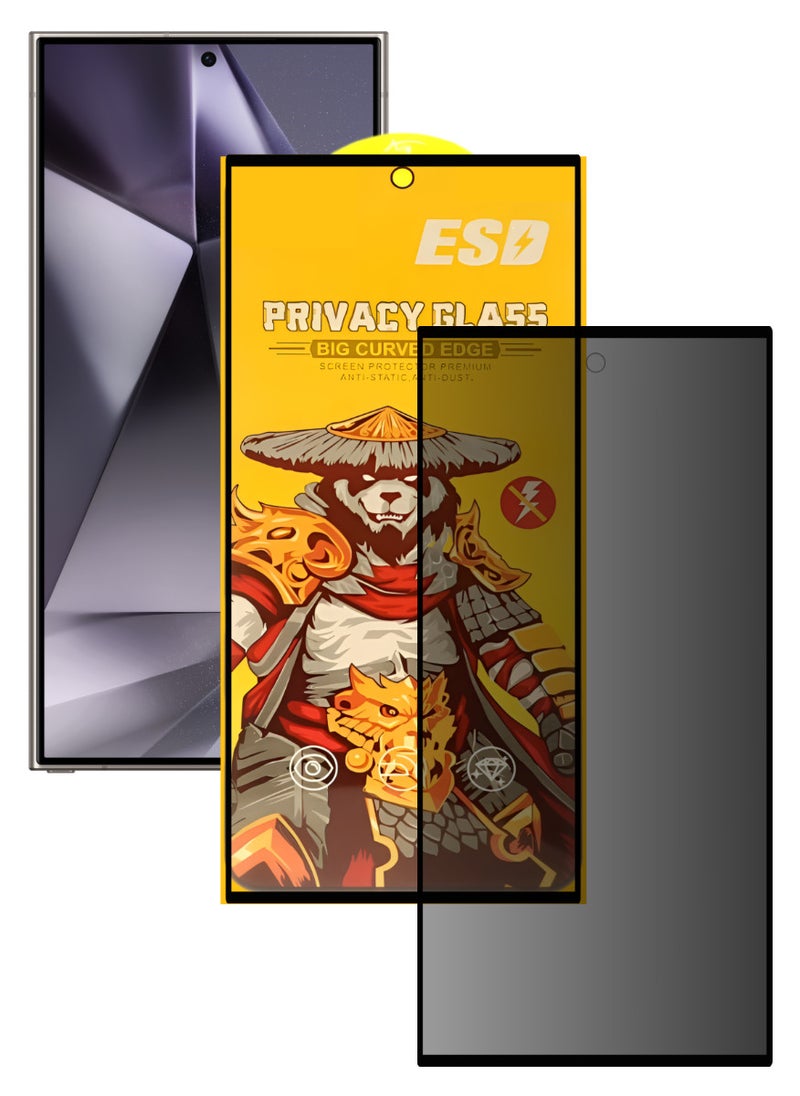 ESD Tempered Dustproof Privacy Glass Screen Protector Compatible For Samsung Galaxy S24 Ultra - Image 1
