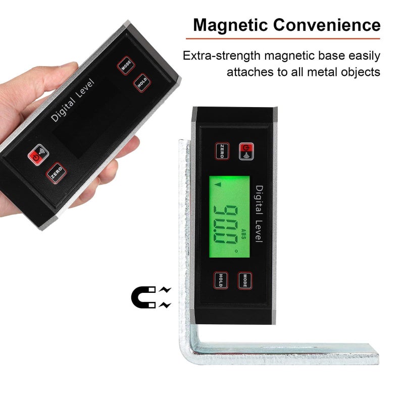 Digital Protractor Inclinometer Level Gauge IP54 Waterproof Electronic Angle Finder with LED Display for Woodworking Construction - Image 4