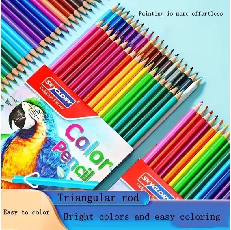 Sky Glory Skyglory Premium Wooden Colored Pencil Set with Triangular Barrel Multicolour 36 Pieces Calligraph Pioneer - Image 1
