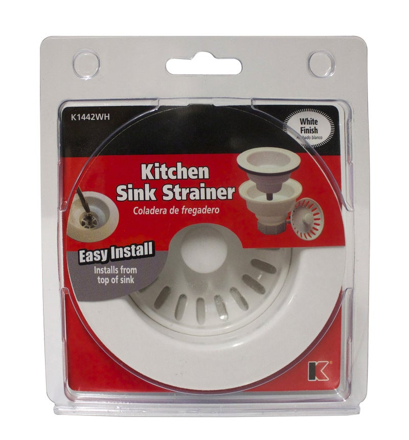 Plumb Pak Deep Cup Plastic Sink Strainer with Fixed Post Basket, White - Image 3