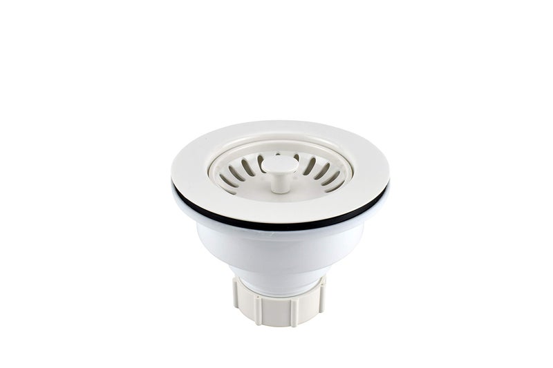 Plumb Pak Deep Cup Plastic Sink Strainer with Fixed Post Basket, White - Image 2