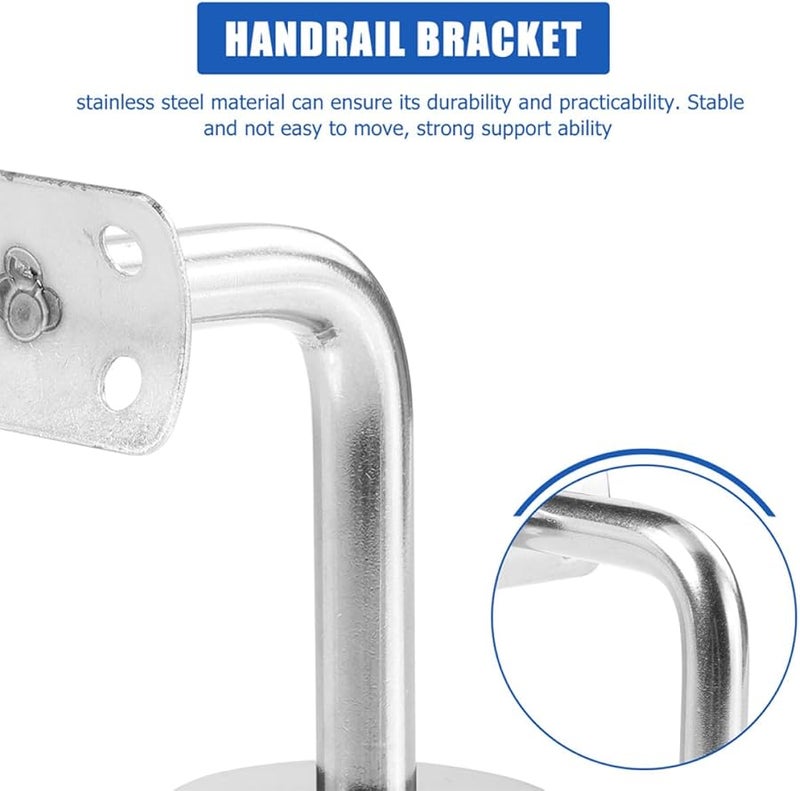 6Pcs Stainless Steel Stair Railing Brackets 2 Inch For Indoor Outdoor Guardrail Easy Install - Image 5
