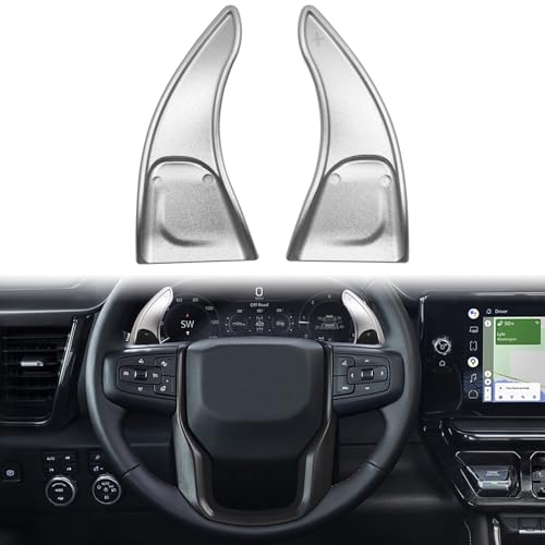 sumaikeji For GMC Sierra 1500/Chevy Silverado 1500(2022-2025), Buick Enclave(2022-2024)/Envision(2021-2023) Steering Wheel Shift Extension, Auto Accessories（silver） - Image 1