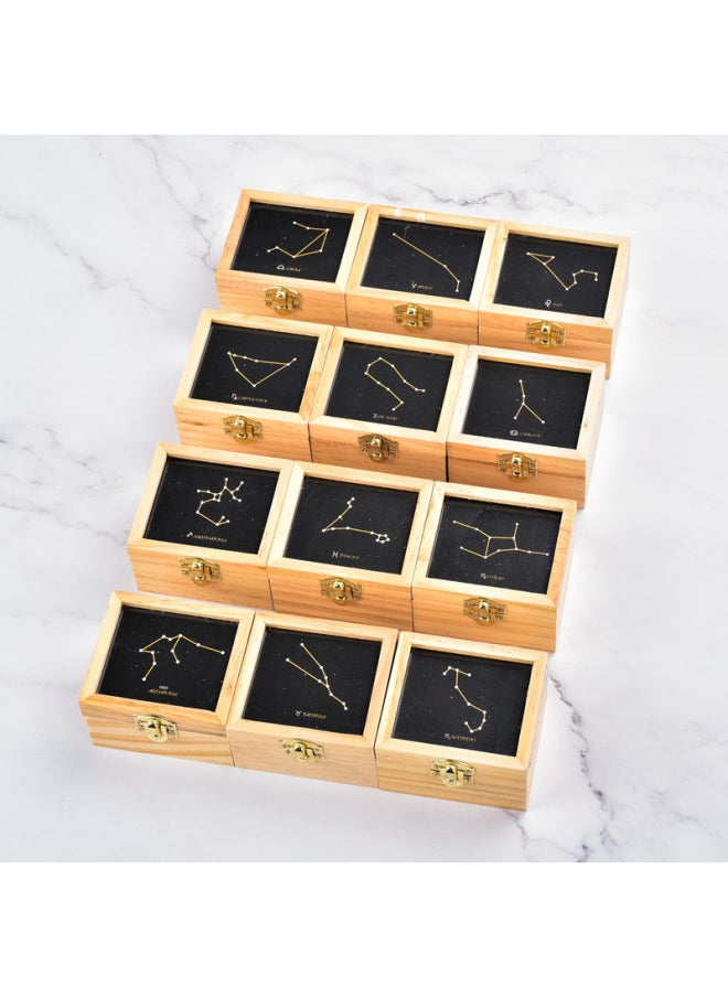 Wooden Hand Music Box Music Box Wooden DIY Pattern Creative Home Decoration Holiday Gift-Color:12 Constellation Cascade Photo Frame Music Box-Dimensions:Tracks Are Random (please Contact Customer Service For Notes If Required)  - Image 5