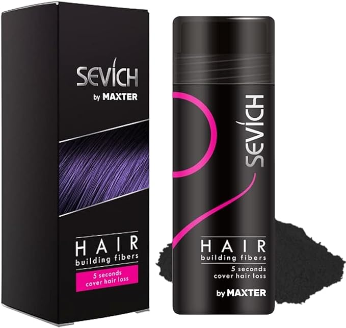 MAXTER Hair Fibres for Men Women Natural Hair Powder for Building Thickening and Hair Loss Coverage in 30 Seconds Grey 25g - Image 1