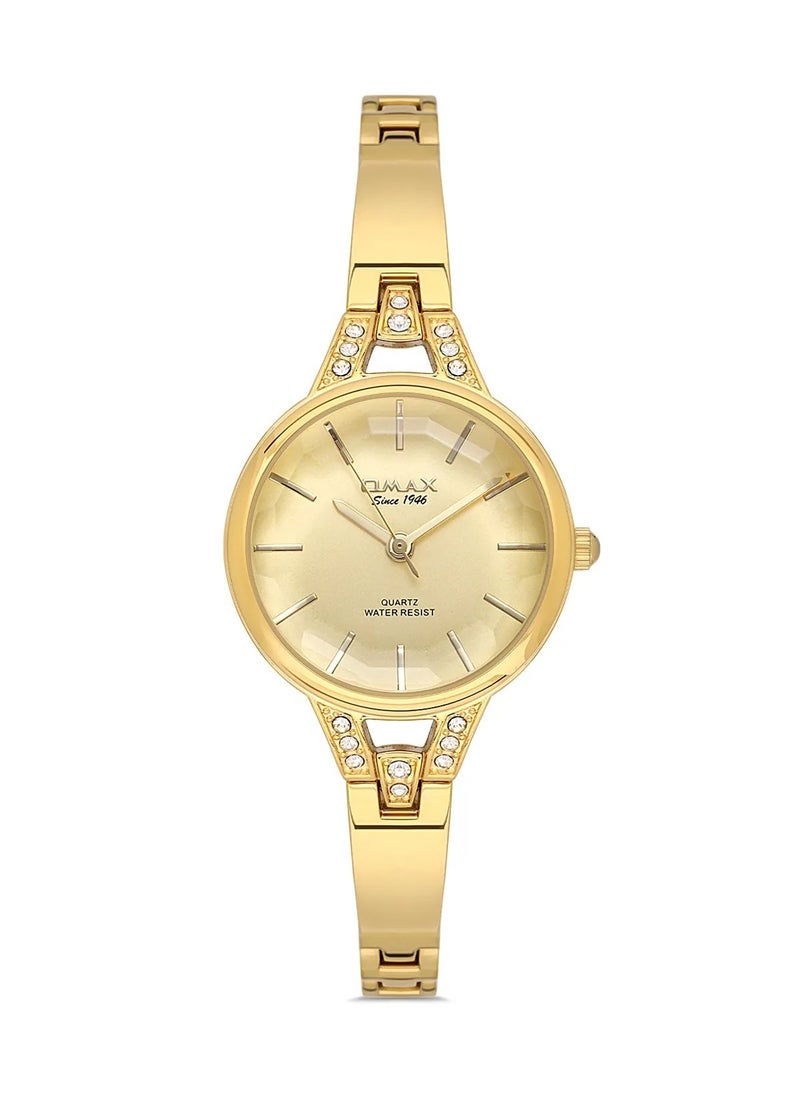 OMAX Omax Women's Luxury Wrist Watch, Watches for Women, Stainless Watches, Luxury Steel Band, Gold Round Dial, Waterproof Watch, 1 Year Warranty  - Image 1