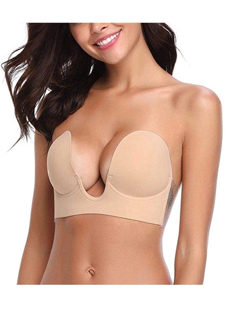 Adhesive Bra Push Up Deep U-Shaped Plunge Sticky Bra Silicone Invisible Bra Strapless Bras Backless Breast Lifting Dress Bra - Image 2
