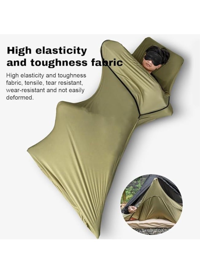 general Hotel Dirty Sleeping Bag Liner Ultralight Portable Envelope Elastic Sleeping Tank Outdoor Camping Adult Detachable Washable Liner Camping Travel Hotel Sleeping Bag Liner  - Image 2
