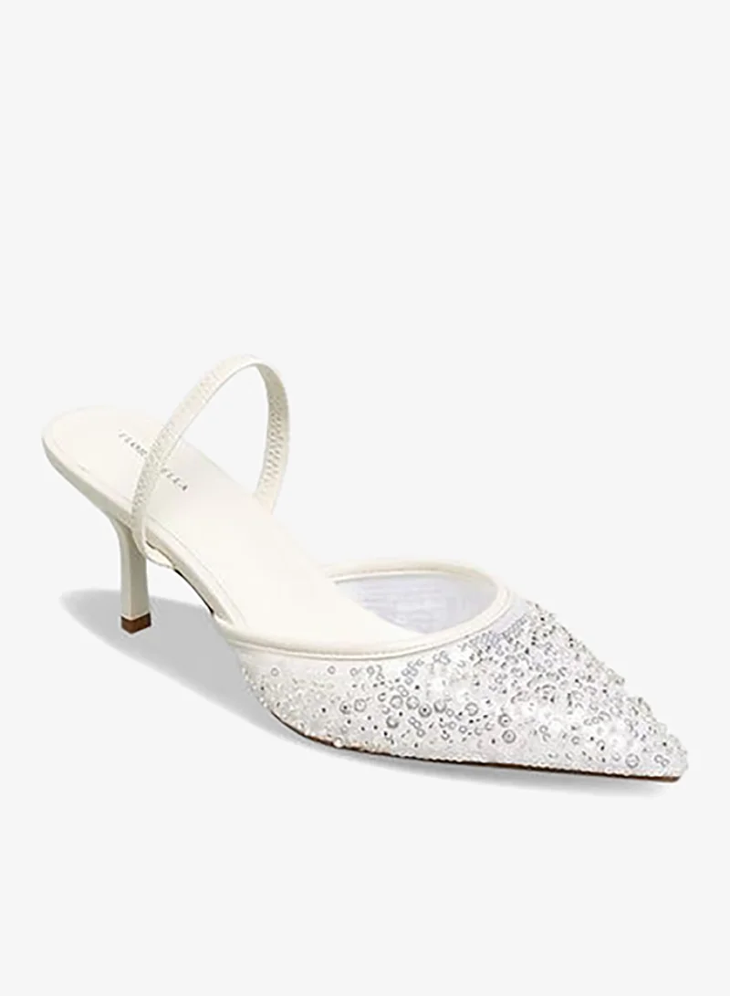 Flora Bella By Shoexpress WHITE Flora Bella Women Embellished Slingback Shoes for Women | Best Price UAE