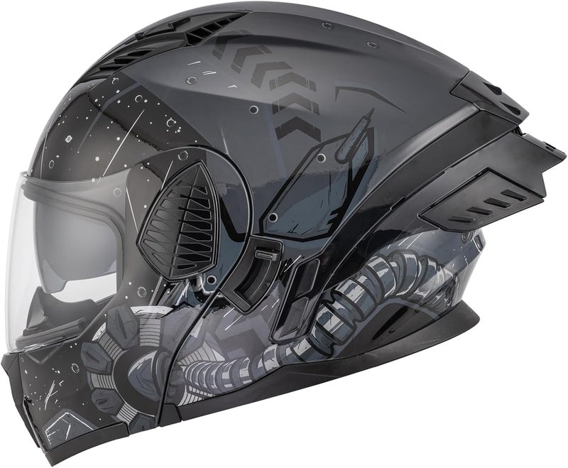 OUMURS DOT Motorcycle Full Face Helmet with Dual Visor - Lightweight and Adjustable - Image 1