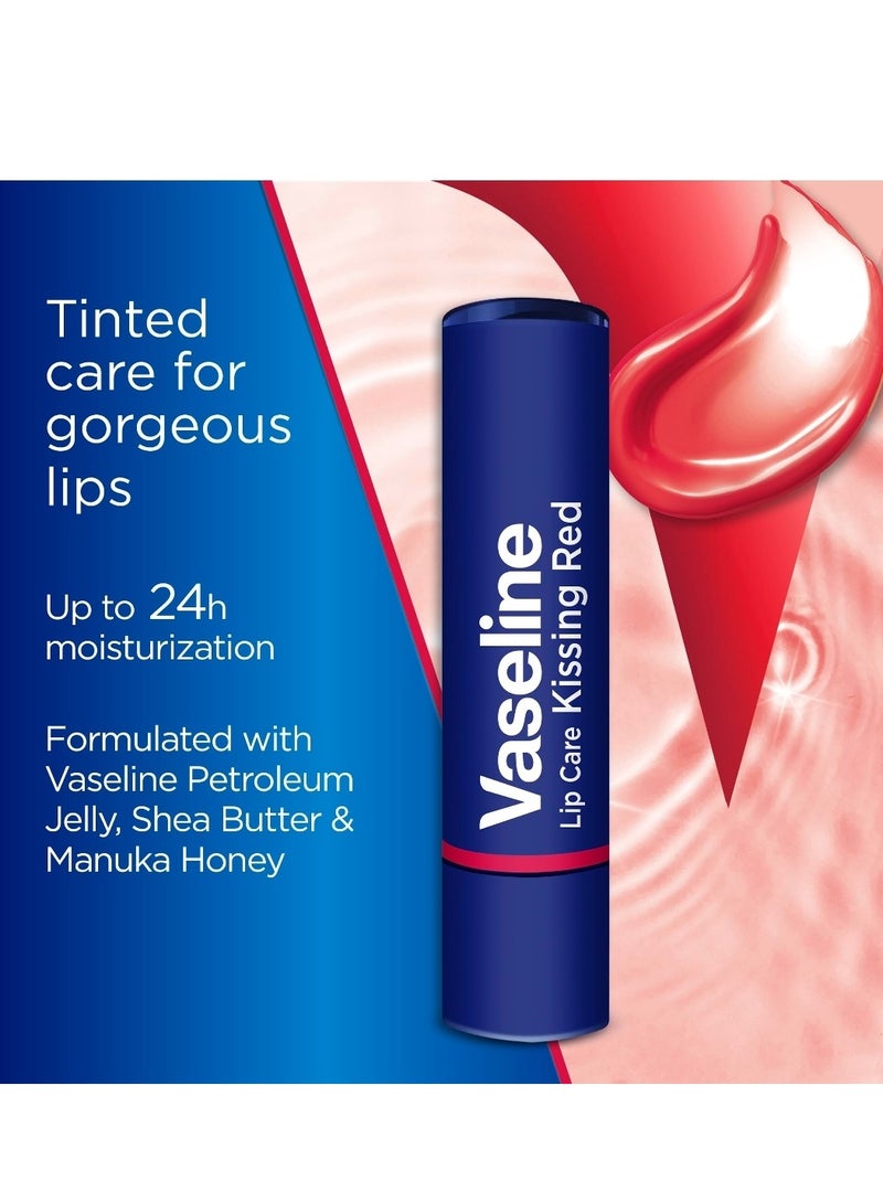 فازلين مرطب الشفاه للعناية بالشفاة لون احمر 3 جرام - Image 2