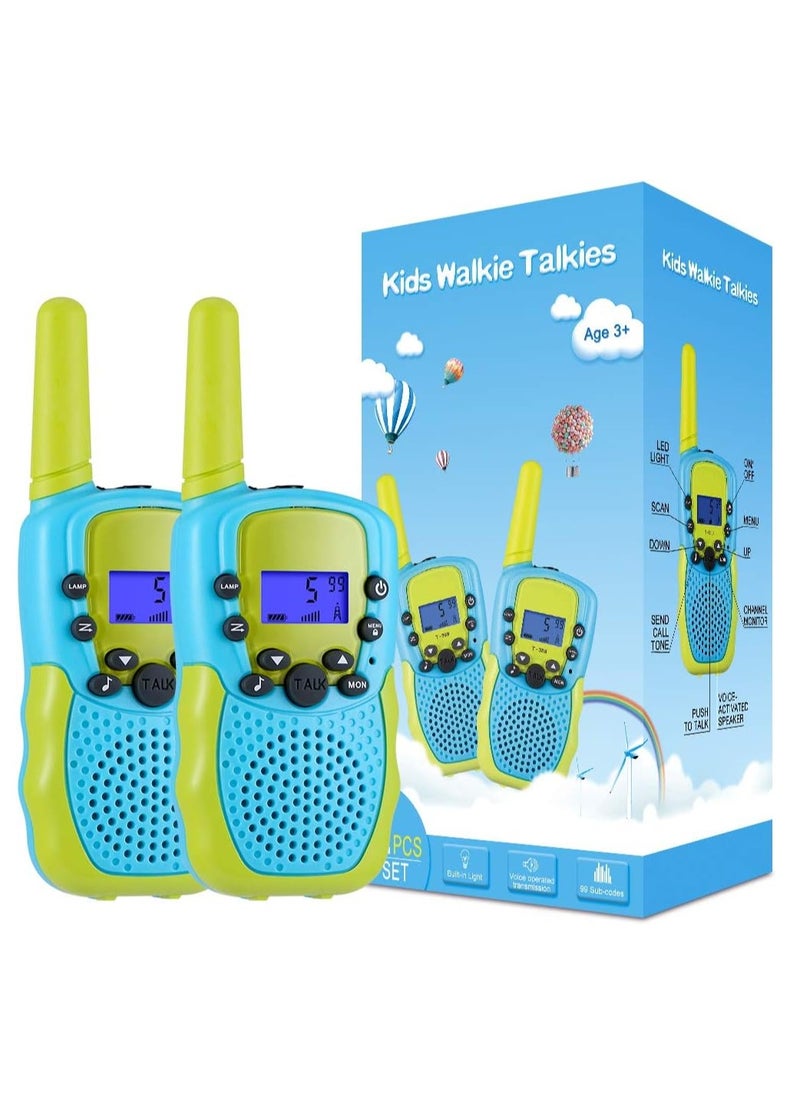 Verci - Toys for 3-12 Year Old Boys Girls, Walkie Talkies for Kids 22 Channels 2 Way Radio Toy with Backlit LCD Flashlight, 3 Miles Range for Outside, Camping, Hiking (Blue) - Image 1